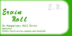 ervin moll business card